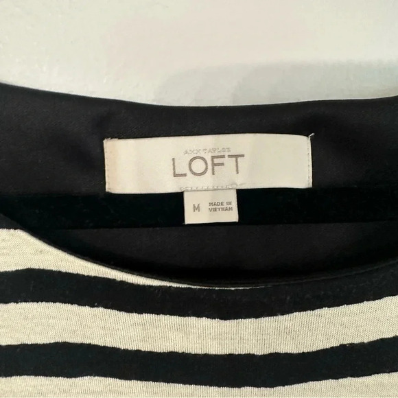 Ann Taylor Loft Women’s Sleeveless Black & Off White Stripe Dress Size M GUC - Picture 6 of 8